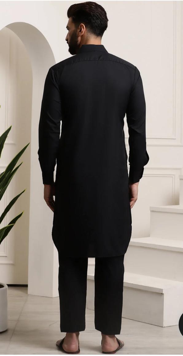 Men's Cotton Black Pathani Set in Germany