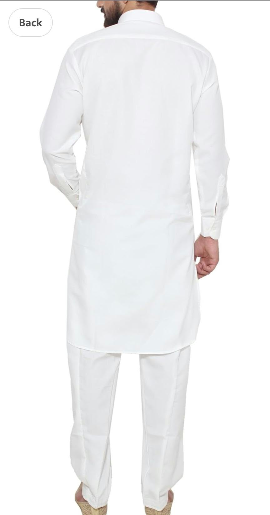 Men's White Cotton Blend Pathani Kurta Salwar in Germany