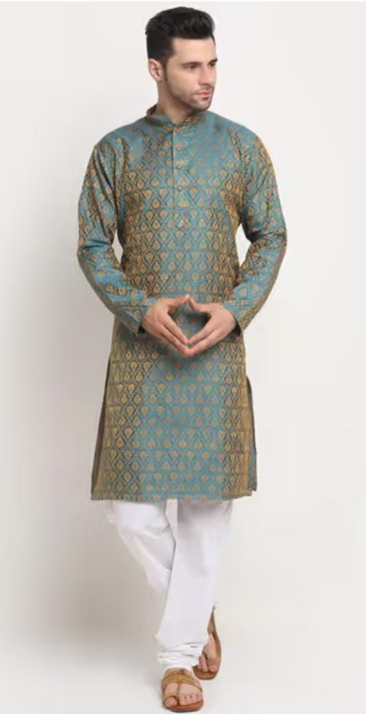 Floral Woven Regular Fit Kurta with Churidar in Germany