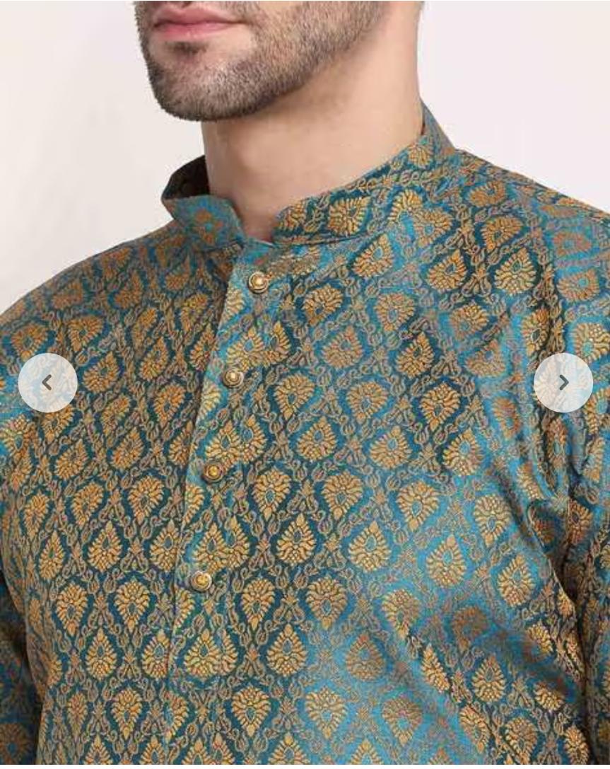 Floral Woven Regular Fit Kurta with Churidar in Germany