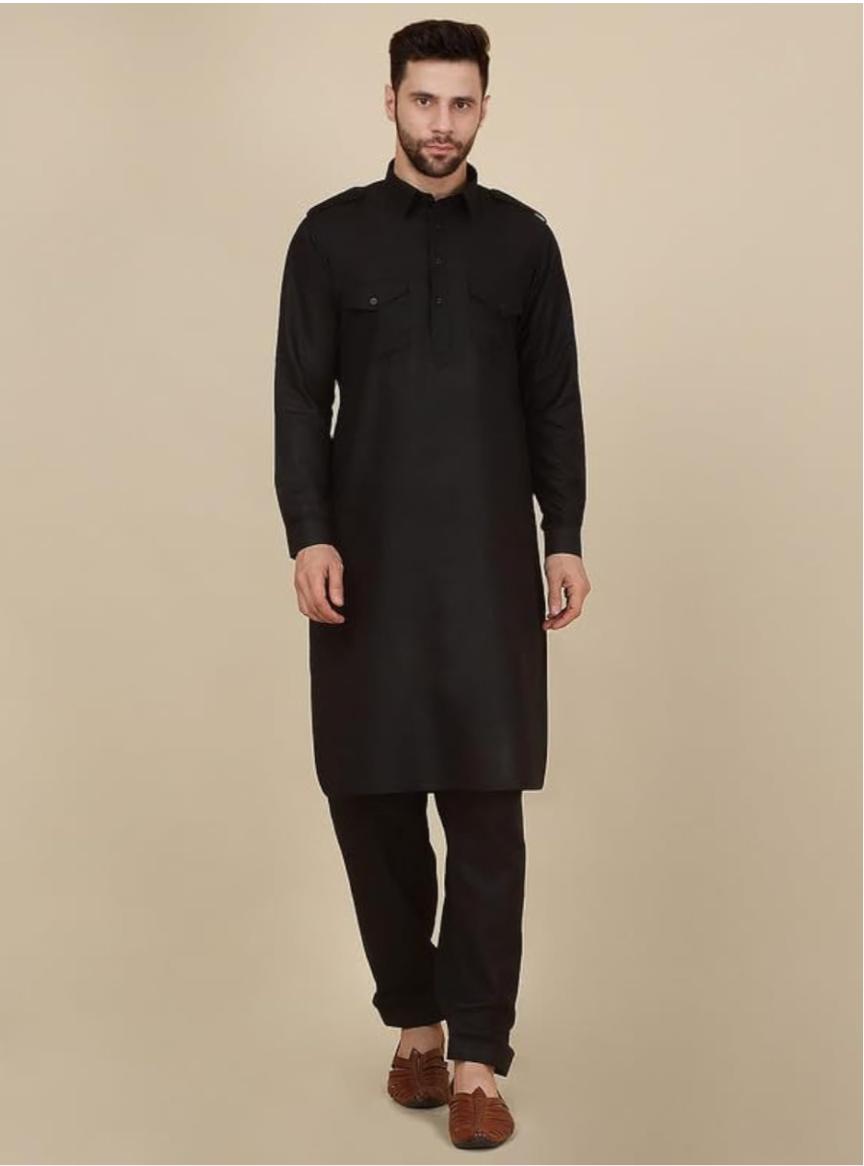 Men's Cotton Pathani Kurta With Drawstring Salwar Set in Berlin