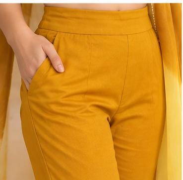 Elegant Mustard Yellow Embroidered Straight Kurti Suit Set in Berlin