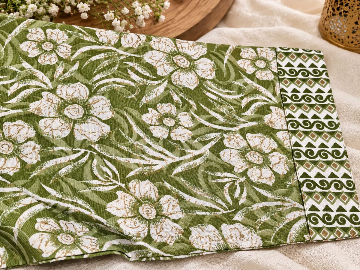 Green Floral Printed Cotton Blend Straight Suit Set With Dupatta in Berlin