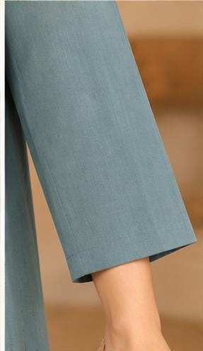 Teal Blue Embroidered Cotton  Kurta Set with Pants & Dupatta in Berlin