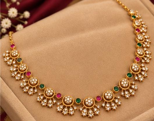 Elegant South Indian Bridal Look in Traditional Gold Kundan Jewellery in Germany