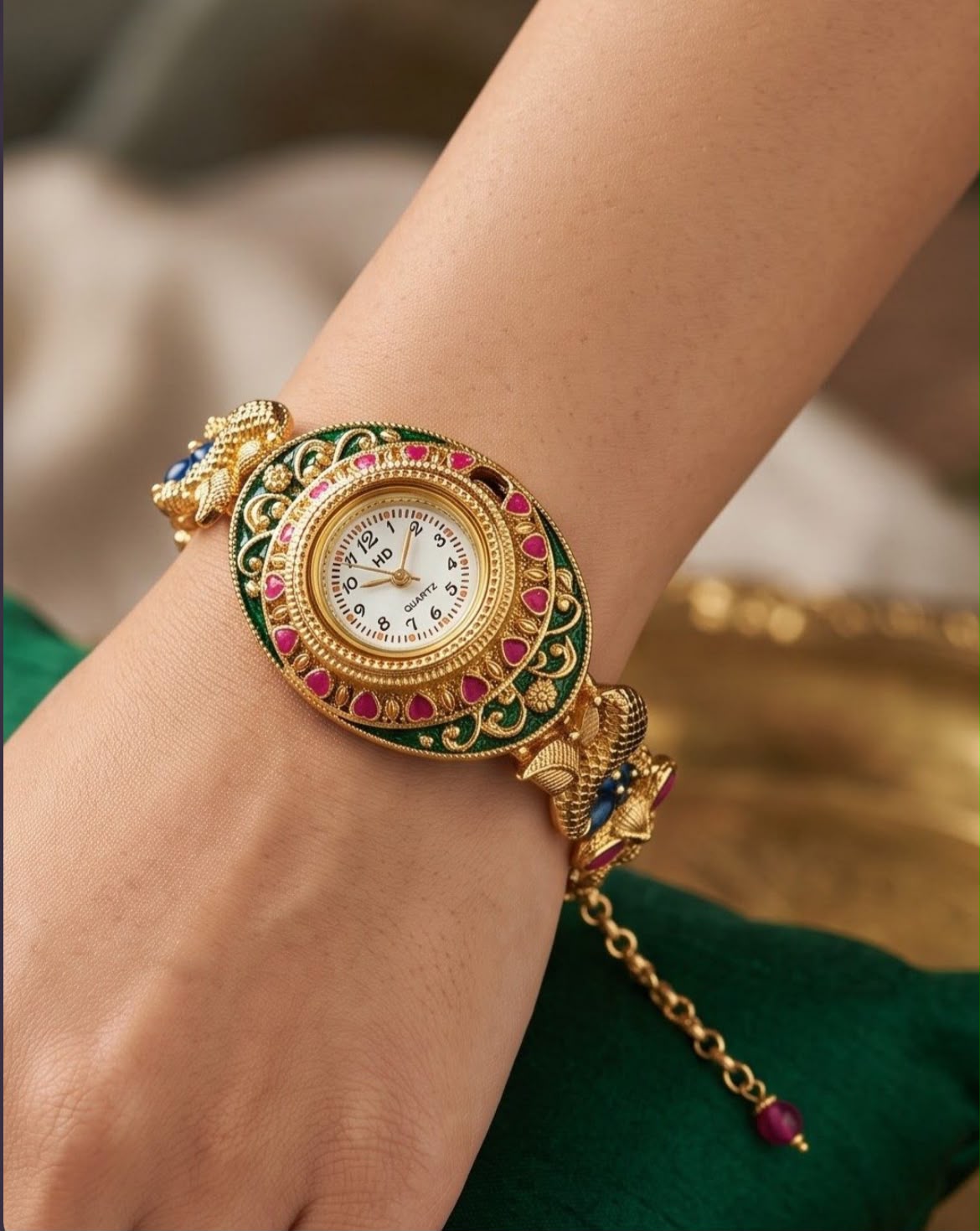 Traditional Indian Royal Heritage Meenakari Kada Bracelet Watch in Berlin