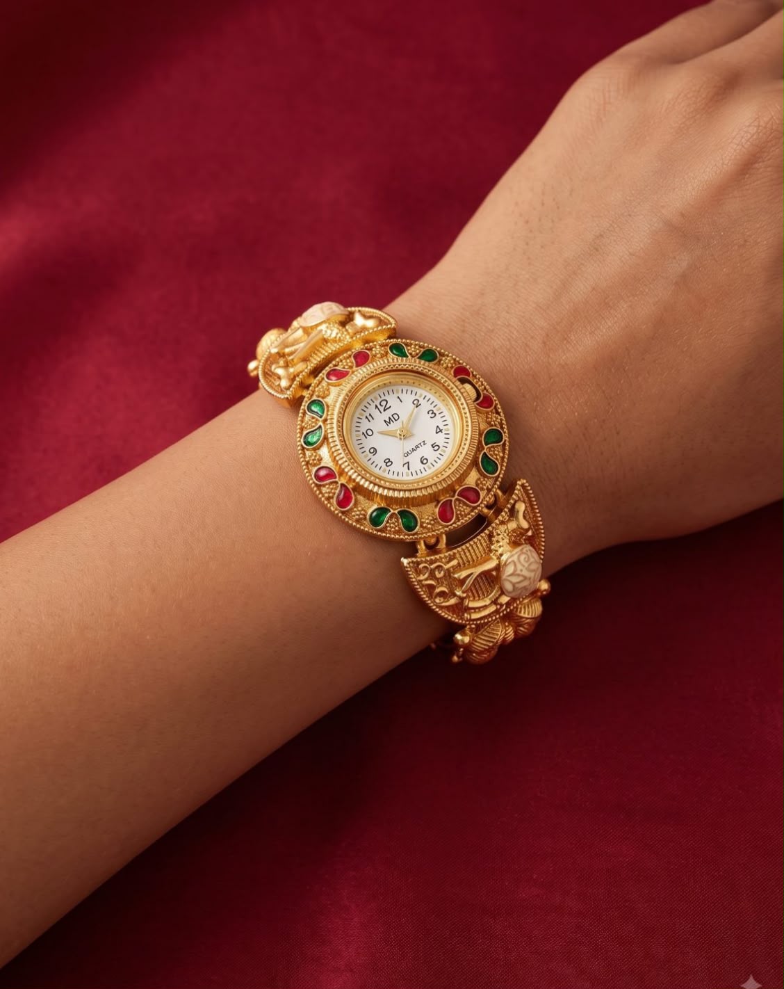 Traditional Kashmiri Meenakari & Kundan Style Bracelet Watch in Berlin