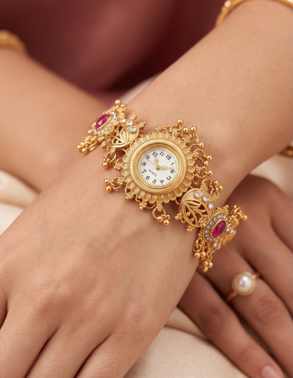 Traditional Gold-Plated Kashmiri Heritage Bracelet Watch in Berlin