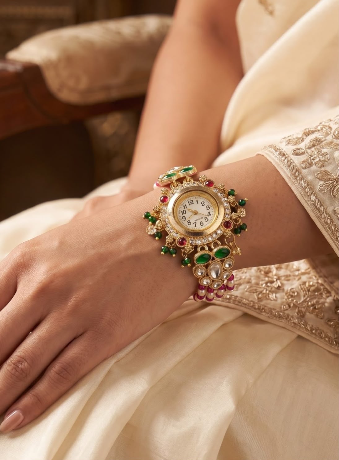 Traditional Kashmiri Kundan Bracelet Watch in Berlin