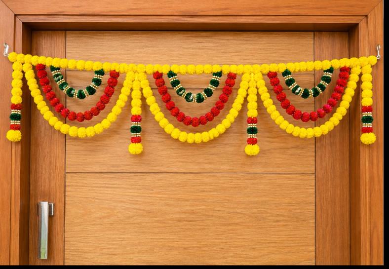 Festive Marigold Toran (Bandhanwar) in Germany