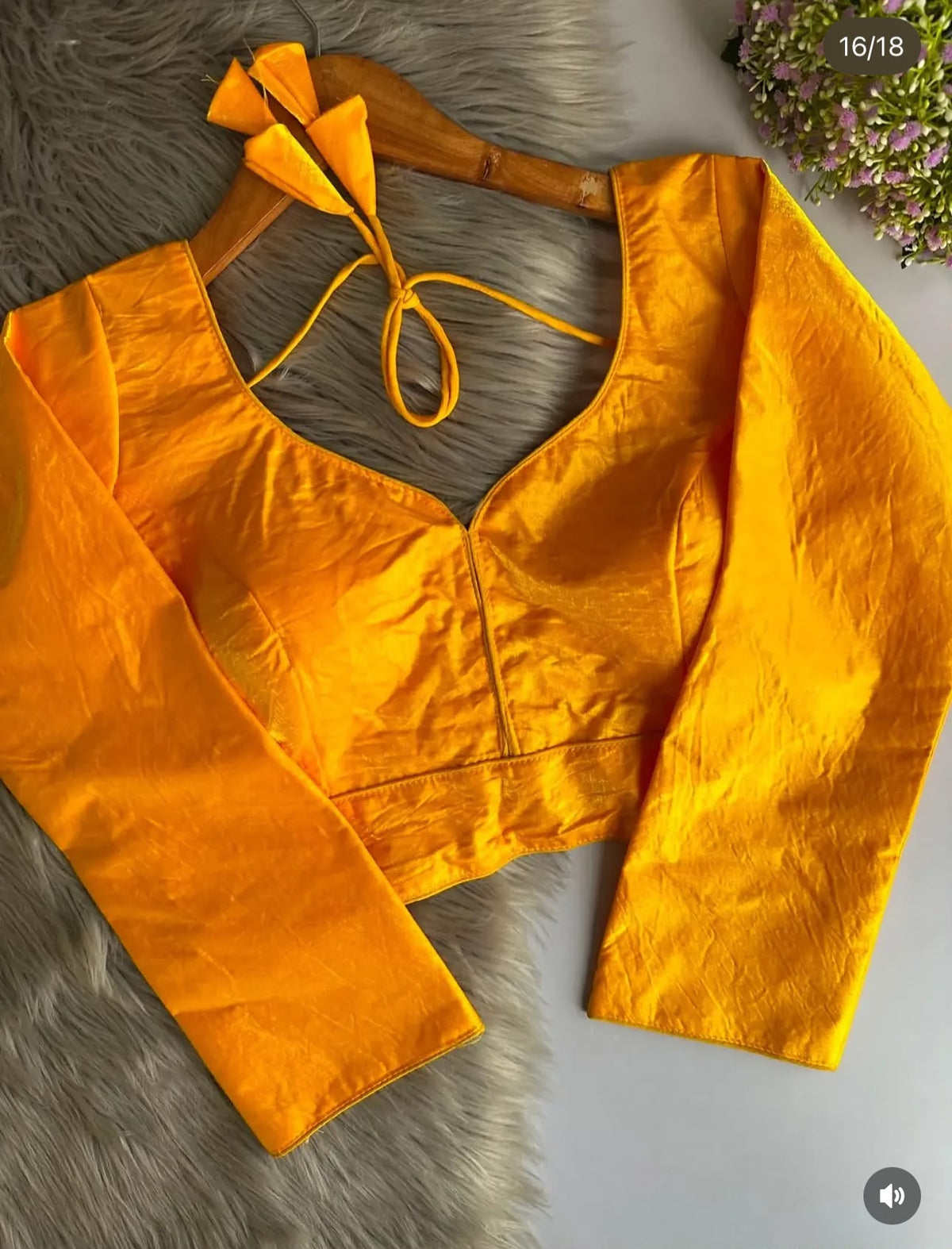 Sabyasachi-Inspired Mustard Designer Full-Sleeve Space Silk Blouse in Berlin