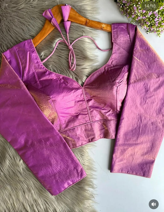 Sabyasachi-Inspired Onion Designer Full-Sleeve Space Silk Blouse in Berlin