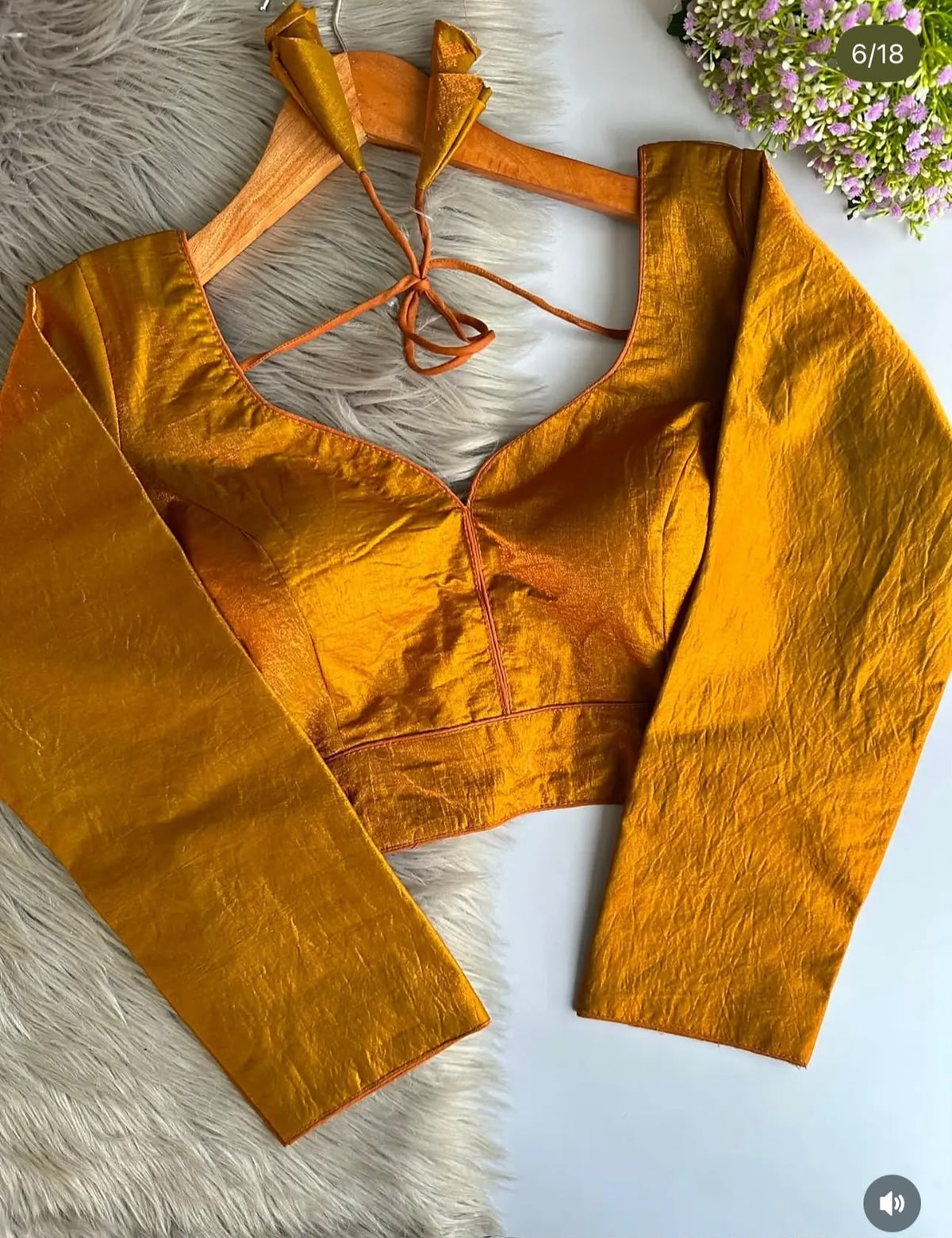 Sabyasachi-Inspired Mustard Yellow Designer Full-Sleeve Space Silk Blouse in Berlin