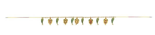 Gold Polish Toran Leaf with Beads Design Bandanwar - Neha Couture Indian Fashion