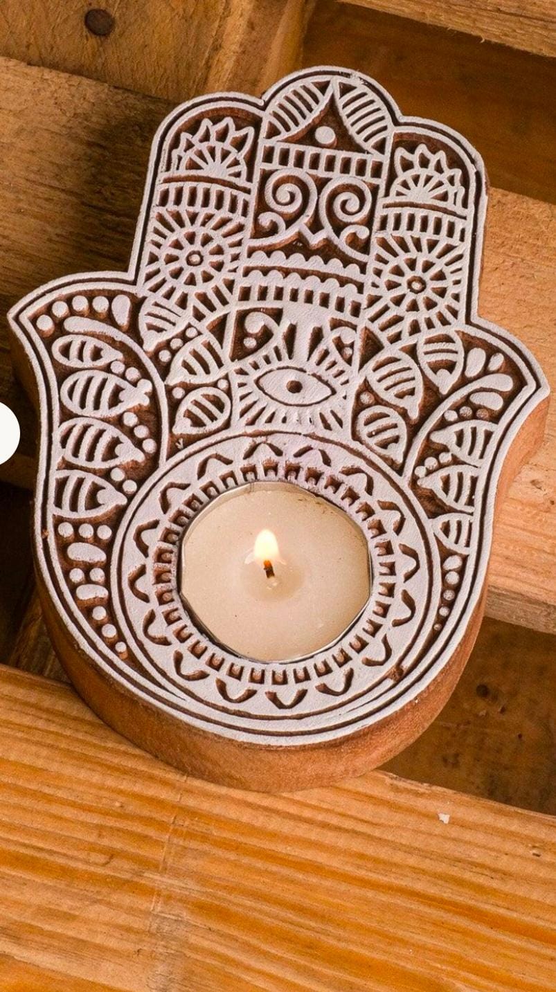 Woode Tea Light Candle Holder Stand for Diwali in Germany