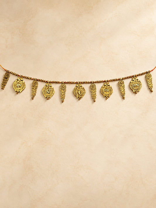 Traditional Gold Finish Metal Toran (Bandarwal) - Neha Couture Berlin