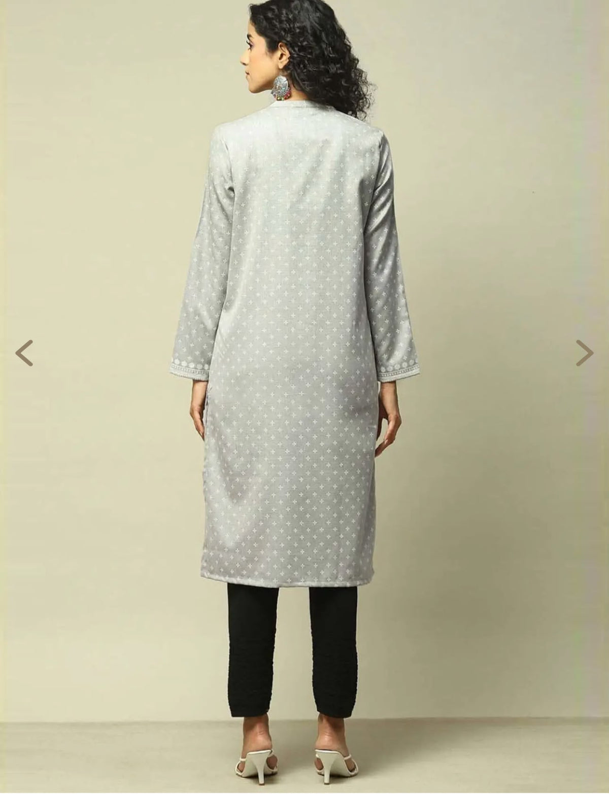 Grey Straight Fit Printed Kurta in Germany