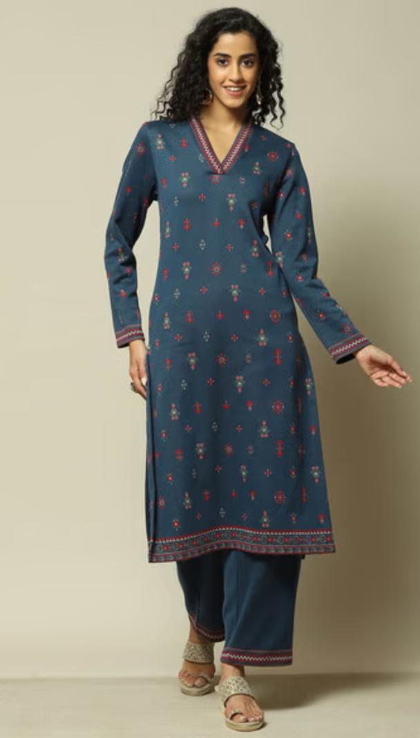 Women Floral Print Straight Kurta with Palazzos