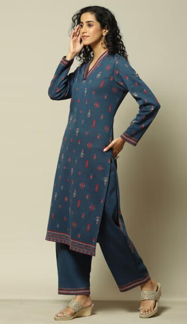 Women Floral Print Straight Kurta with Palazzos