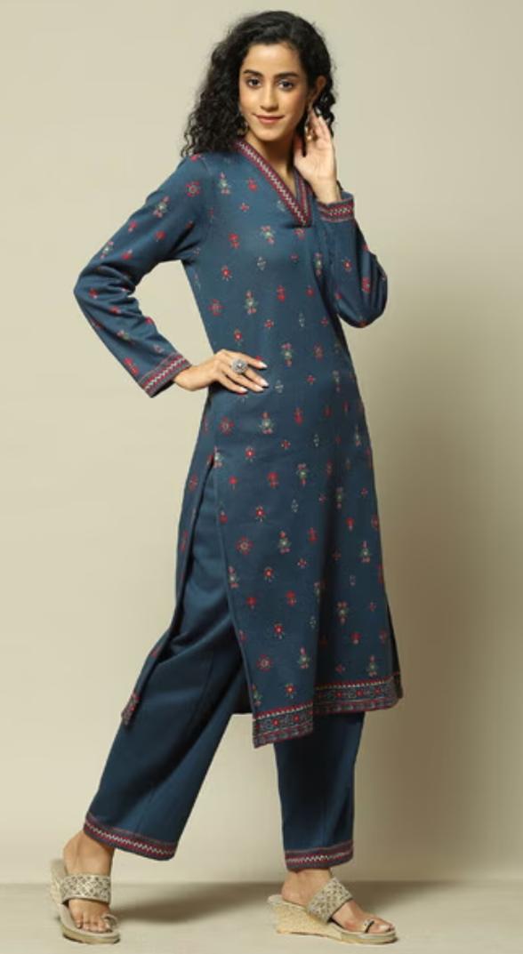 Women Floral Print Straight Kurta with Palazzos