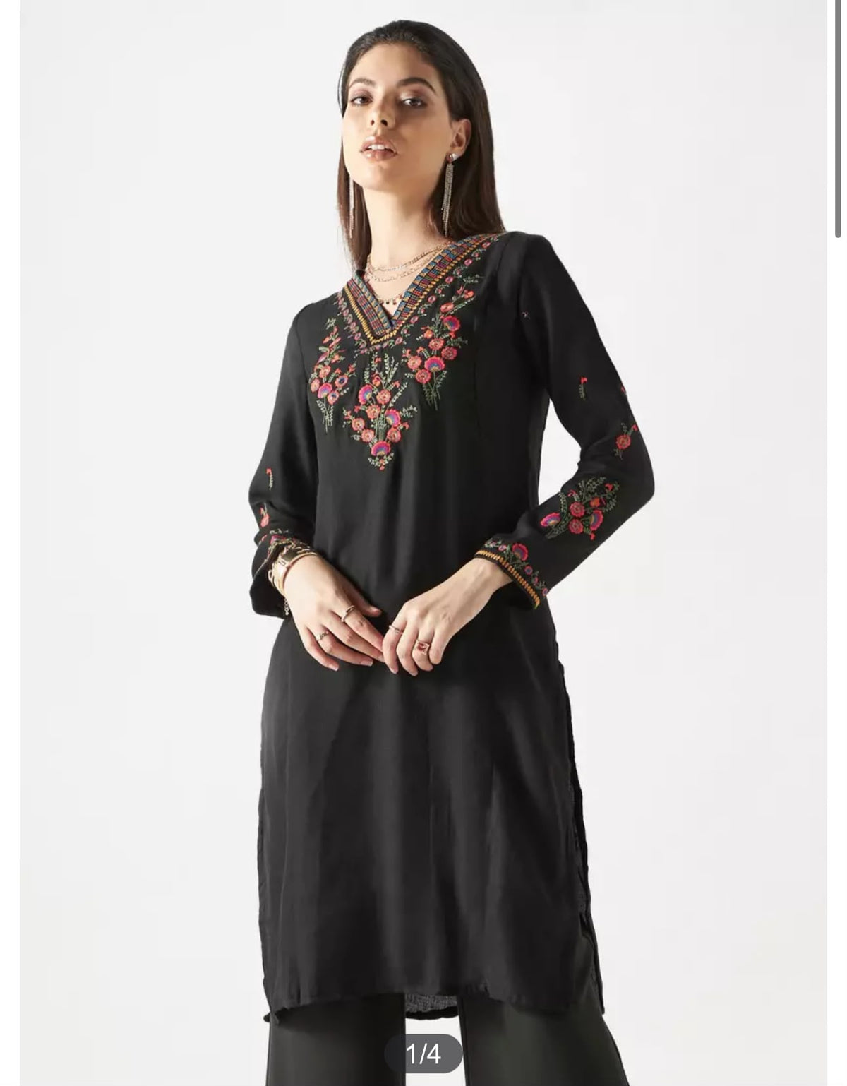 Floral Embroidered Ethnic Kurta in Germany