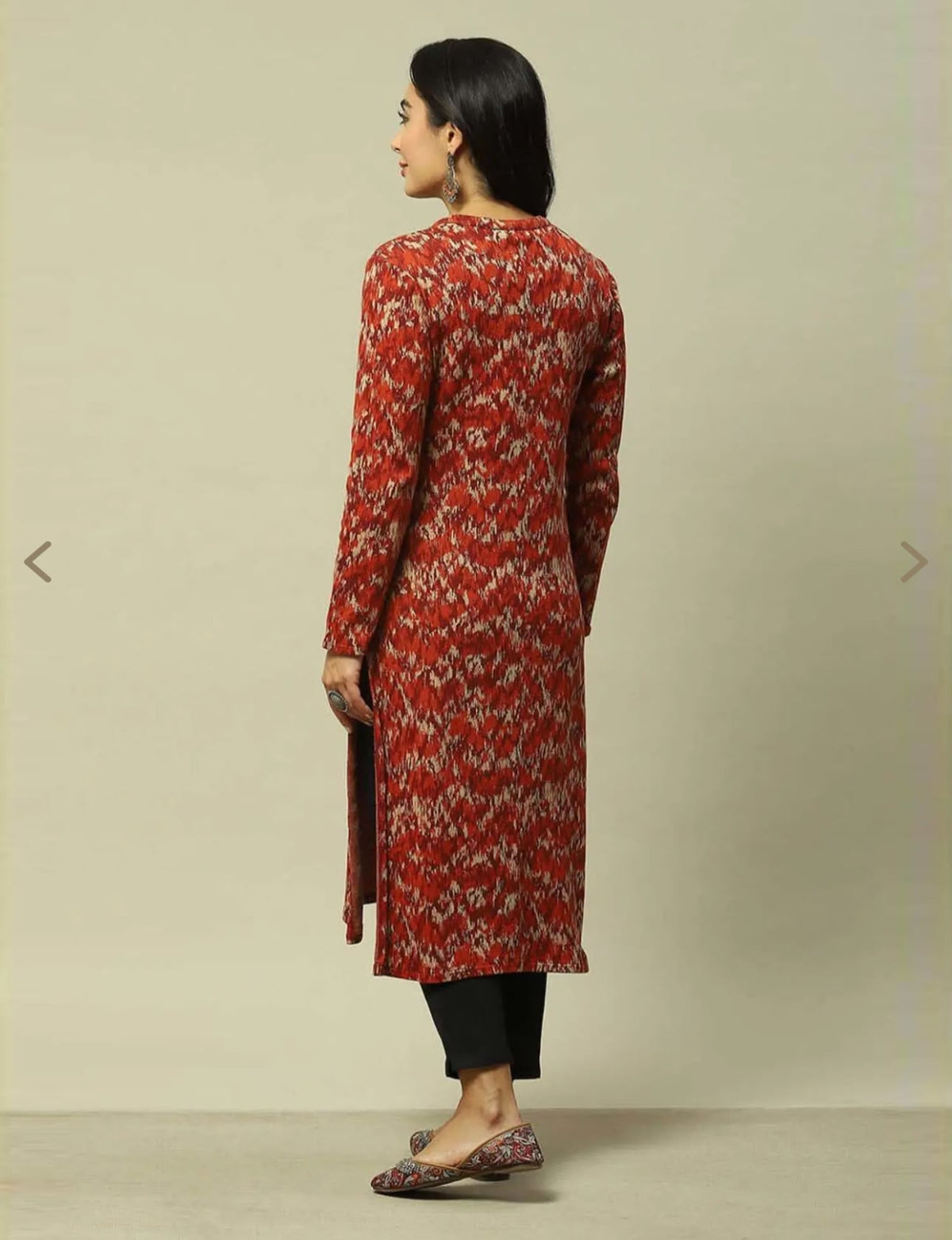 Rust Straight Fit Printed Kurta in Berlin