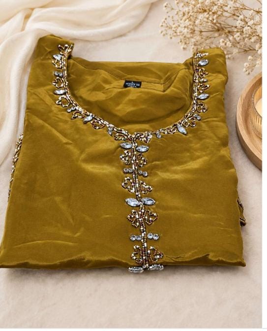 Embroidered Crepe Kurta Palazzo Set in Germany