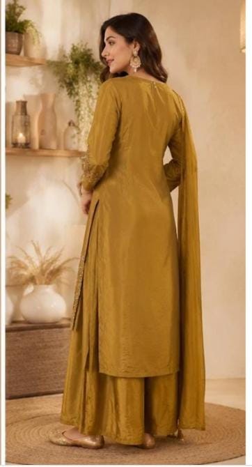Embroidered Crepe Kurta Palazzo Set in Germany
