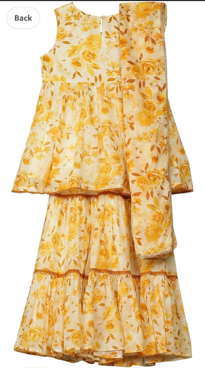Printed Cotton Round Neck Girls Ethnic Set in Germany