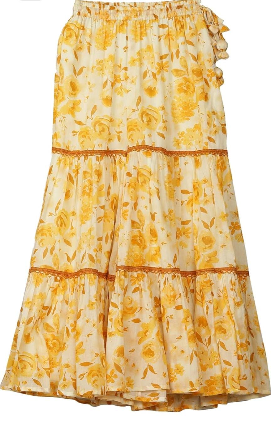 Printed Cotton Round Neck Girls Ethnic Set in Germany