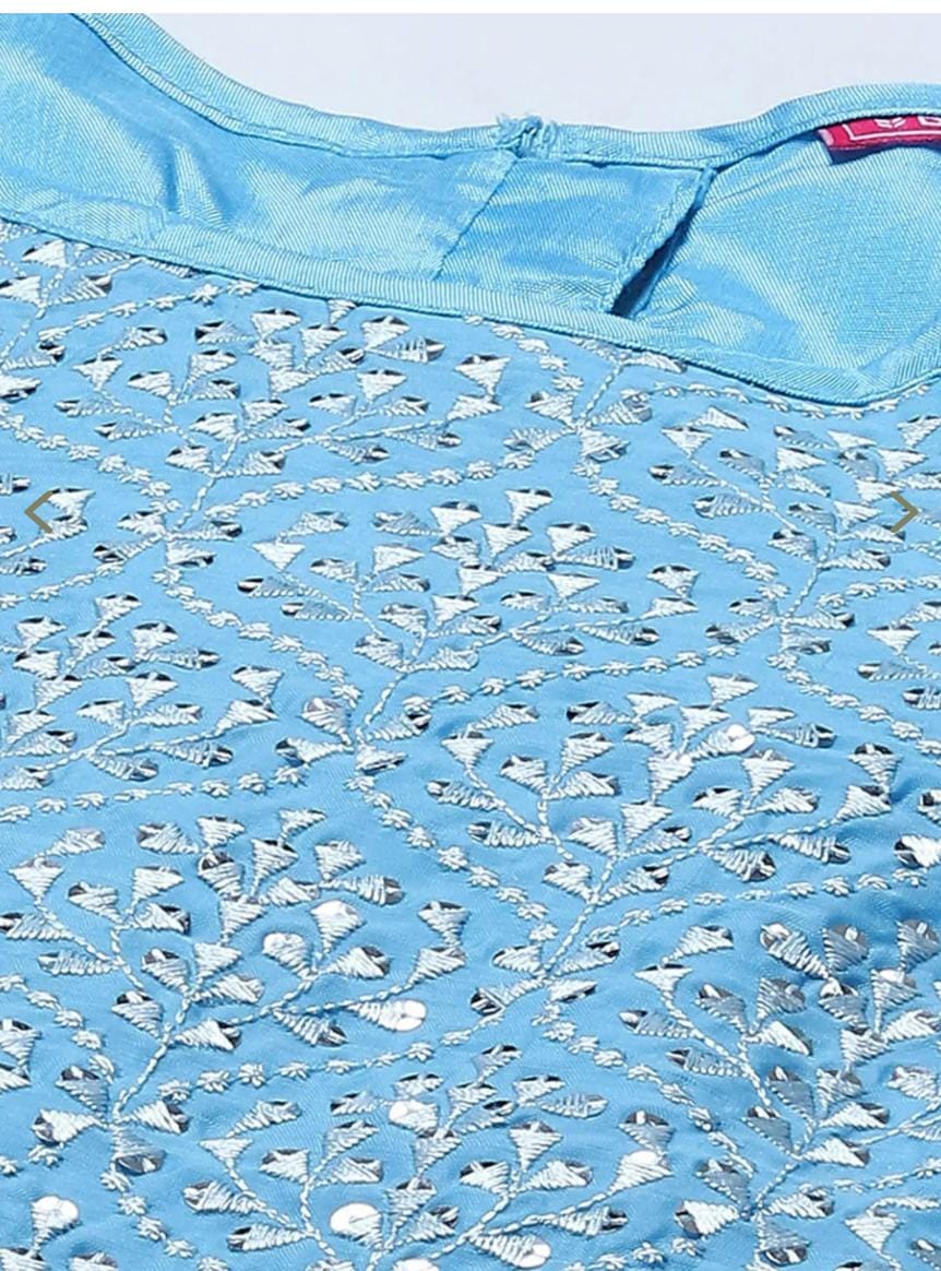 Girls Kids Blue Embroidered Lehenga Set - Neha Couture Berlin