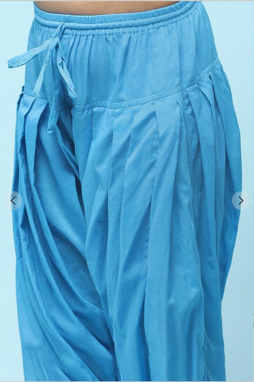 Blue Cotton Straight Printed Kurta Patiala Salwar Suit Set in Germany - Neha Couture Berlin