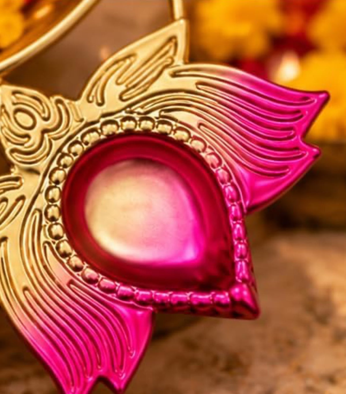 8 Lotus Urli Decorative Diya Holder Golden Pink  in Berlin