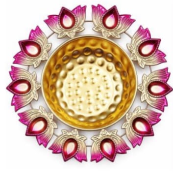 10 Lotus Urli Decorative Diya Holder Golden Pink  in Berlin