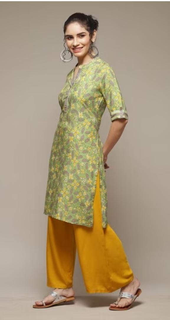Women Floral Print Straight Kurta in Germany - Neha Couture Berlin