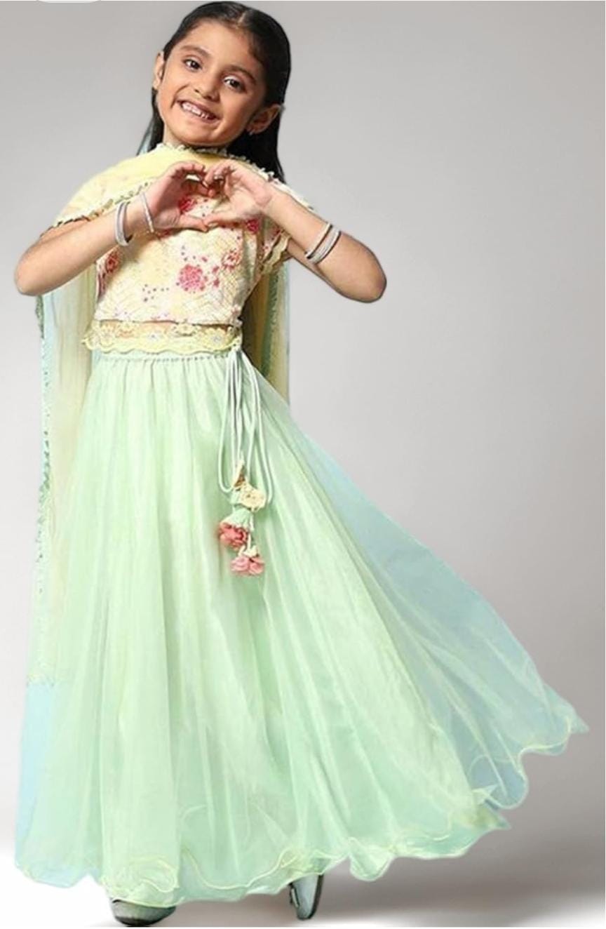 Cotton Blend Printed Straight Semi-Formal Blouse With Dupatta And Lehenga in Germany - Neha Couture Berlin