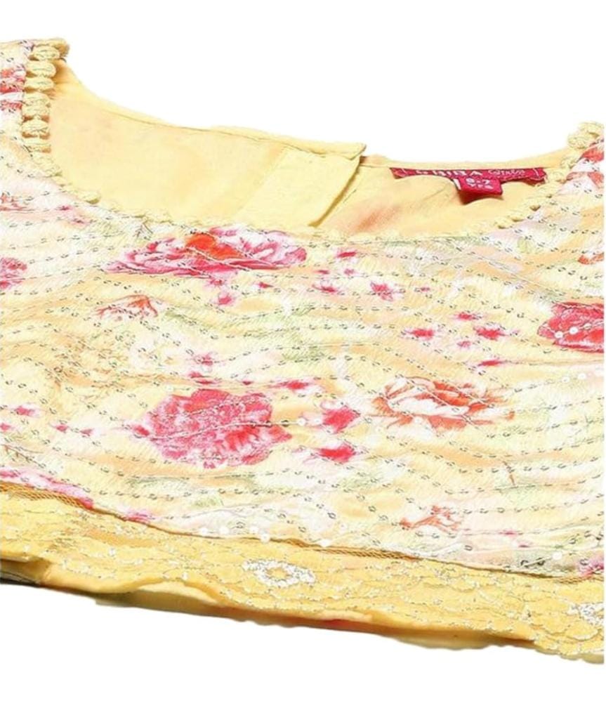 Cotton Blend Printed Straight Semi-Formal Blouse With Dupatta And Lehenga in Germany - Neha Couture Berlin