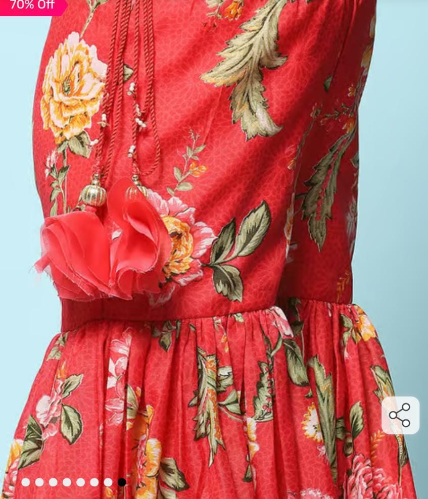 Girls Red Printed Suit Set in Germany - Neha Couture Berlin