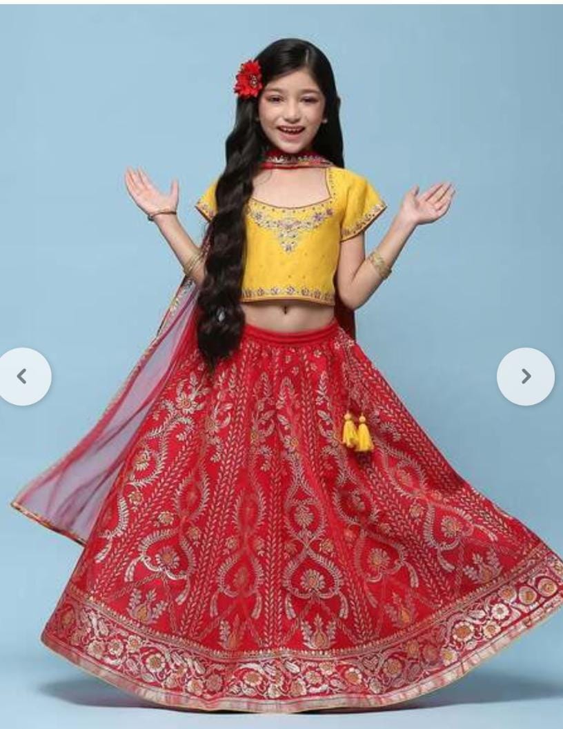 Girls Embroidered Lehanga with Choli & Dupatta - Neha Couture Berlin