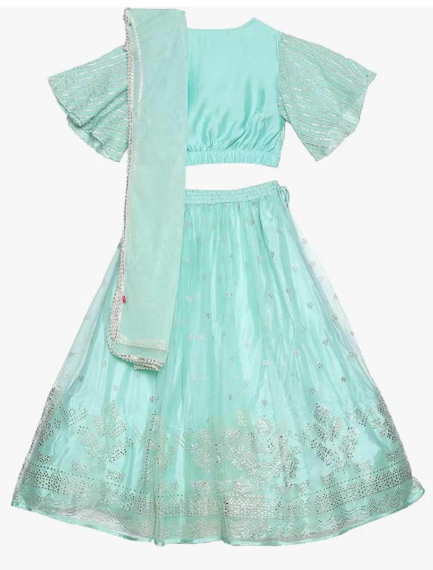 Poly Viscose Solid Flared Formal Blouse With Dupatta And Lehenga in Germany - Neha Couture Berlin