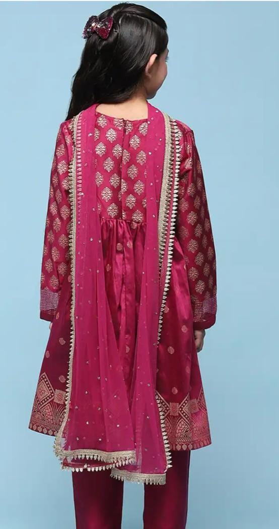 Girls Ethnic Motifs Printed V-Neck A-line Kurta & Trouser With Dupatta in Germany - Neha Couture Berlin