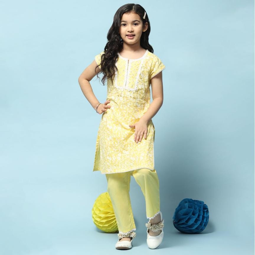 Cotton Printed A-Line Casual Kurta With Pant - Neha Couture Berlin