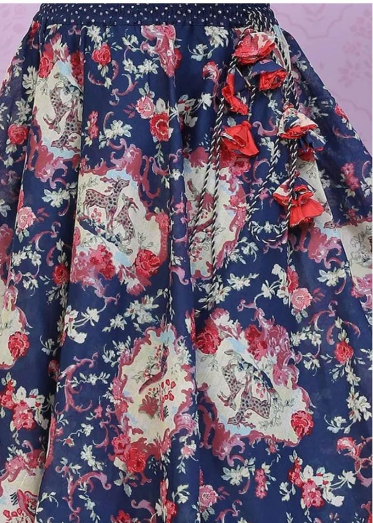 Art Silk Printed Straight Formal Blouse With Dupatta And Lehenga - Neha Couture Berlin