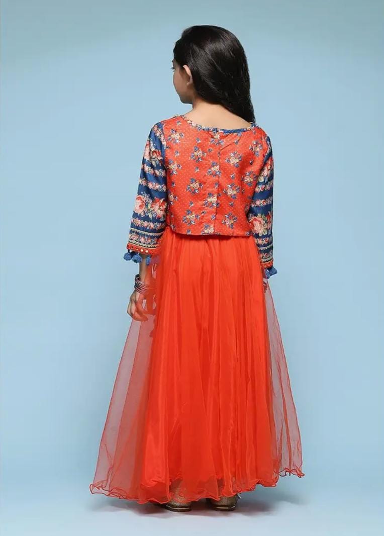 Polyester Printed Flared Semi-Formal Top With Lehenga And Dupatta in Germany - Neha Couture Berlin