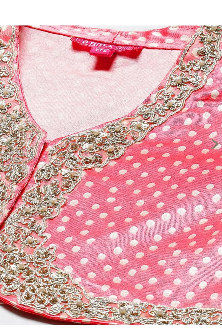 Girls Pink-Blue Embellished Lehenga Set in Germany - Neha Couture Berlin