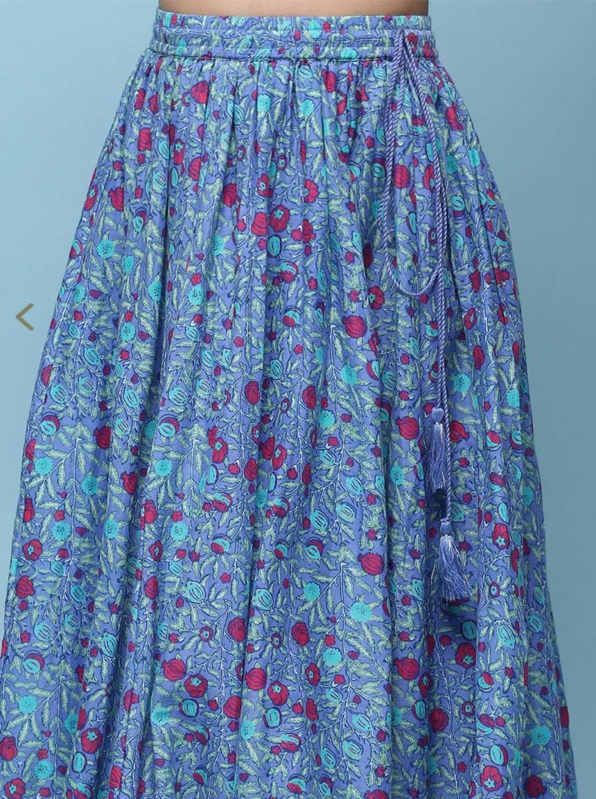Girls Blue Cotton Embroidered Casual Top and Tees - Neha Couture Berlin