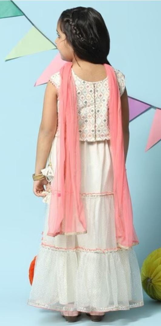 Girls Embellished Flared Lehenga Choli Set with Dupatta in Germany - Neha Couture Berlin