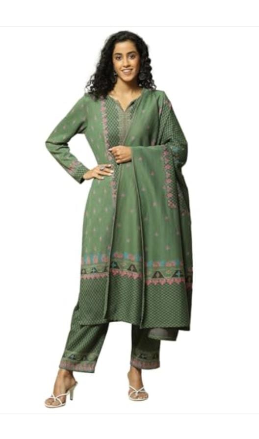 Women Cotton Blend Straight Suit Set in Berlin - Neha Couture Berlin