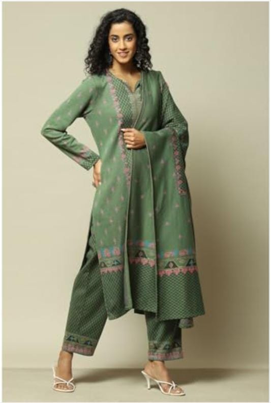 Women Cotton Blend Straight Suit Set in Berlin - Neha Couture Berlin