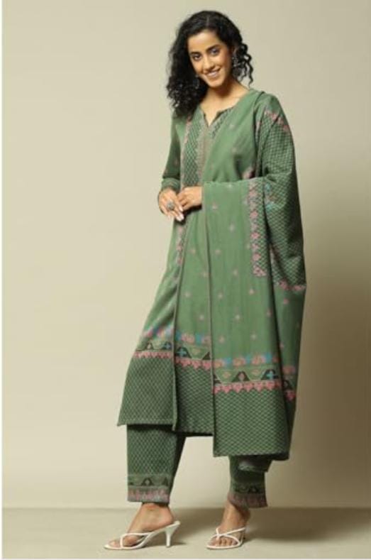 Women Cotton Blend Straight Suit Set in Berlin - Neha Couture Berlin